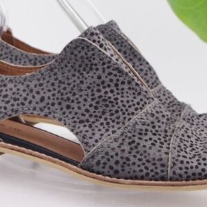 ALL-BLACK Pony Hair Cutout Slip On Shoe Gray black spots